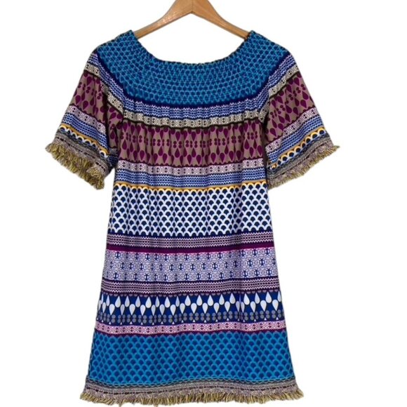 Trina Turk Emilia Dress Colorful Fringe Trim Beach - Picture 6 of 14
